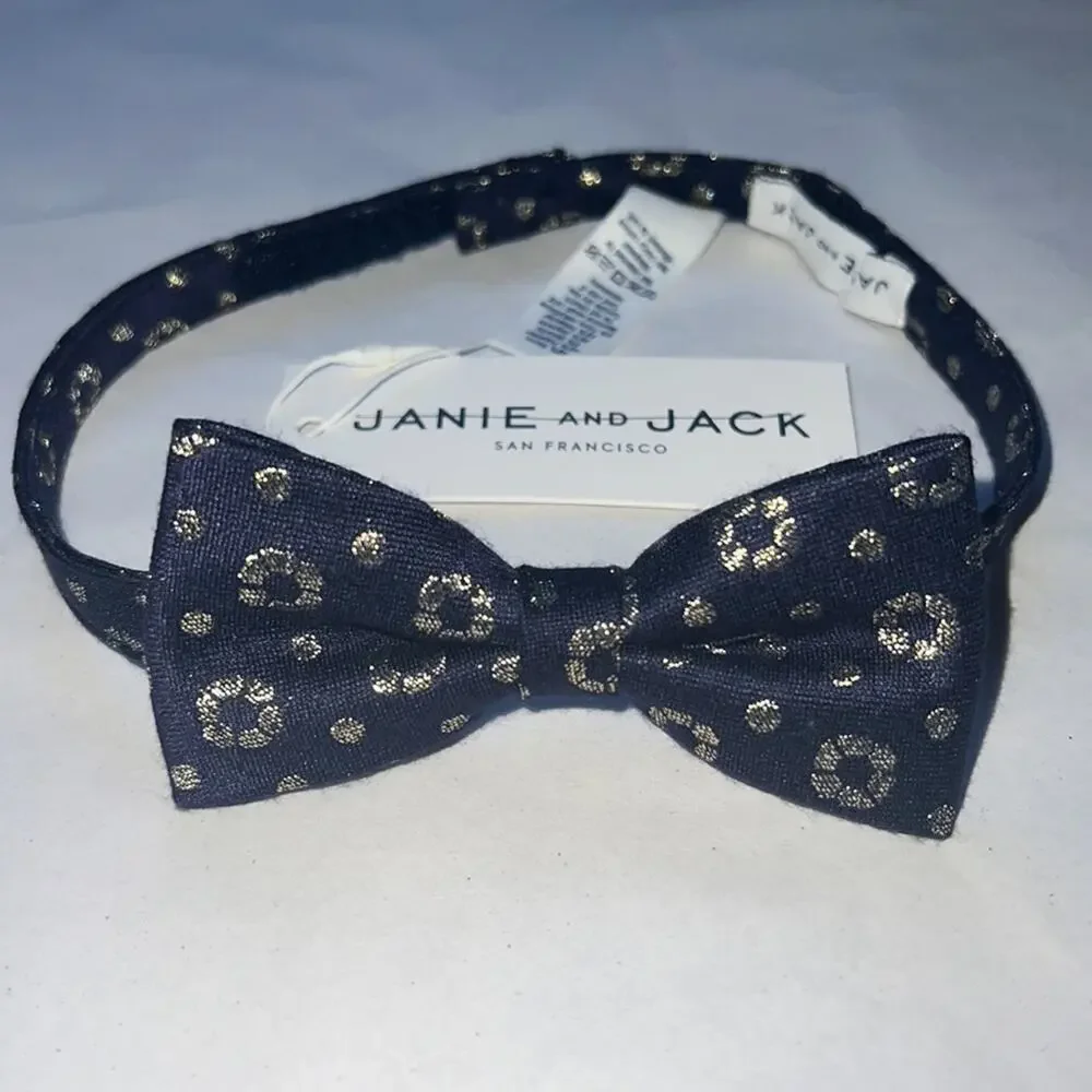 Janie and Jack Metallic Floral Bowtie, 6 Years & Up -  NWT